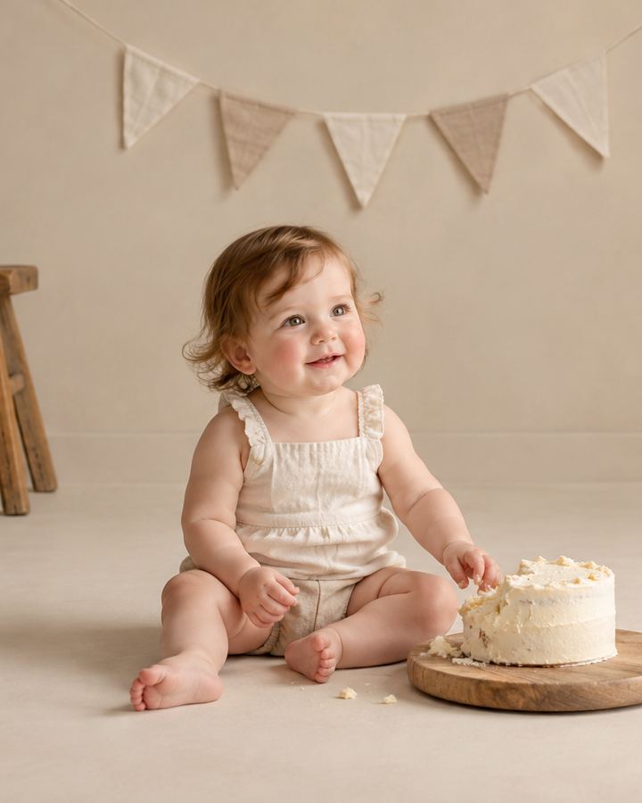 Cake Smash: complete minimal cake smash setup