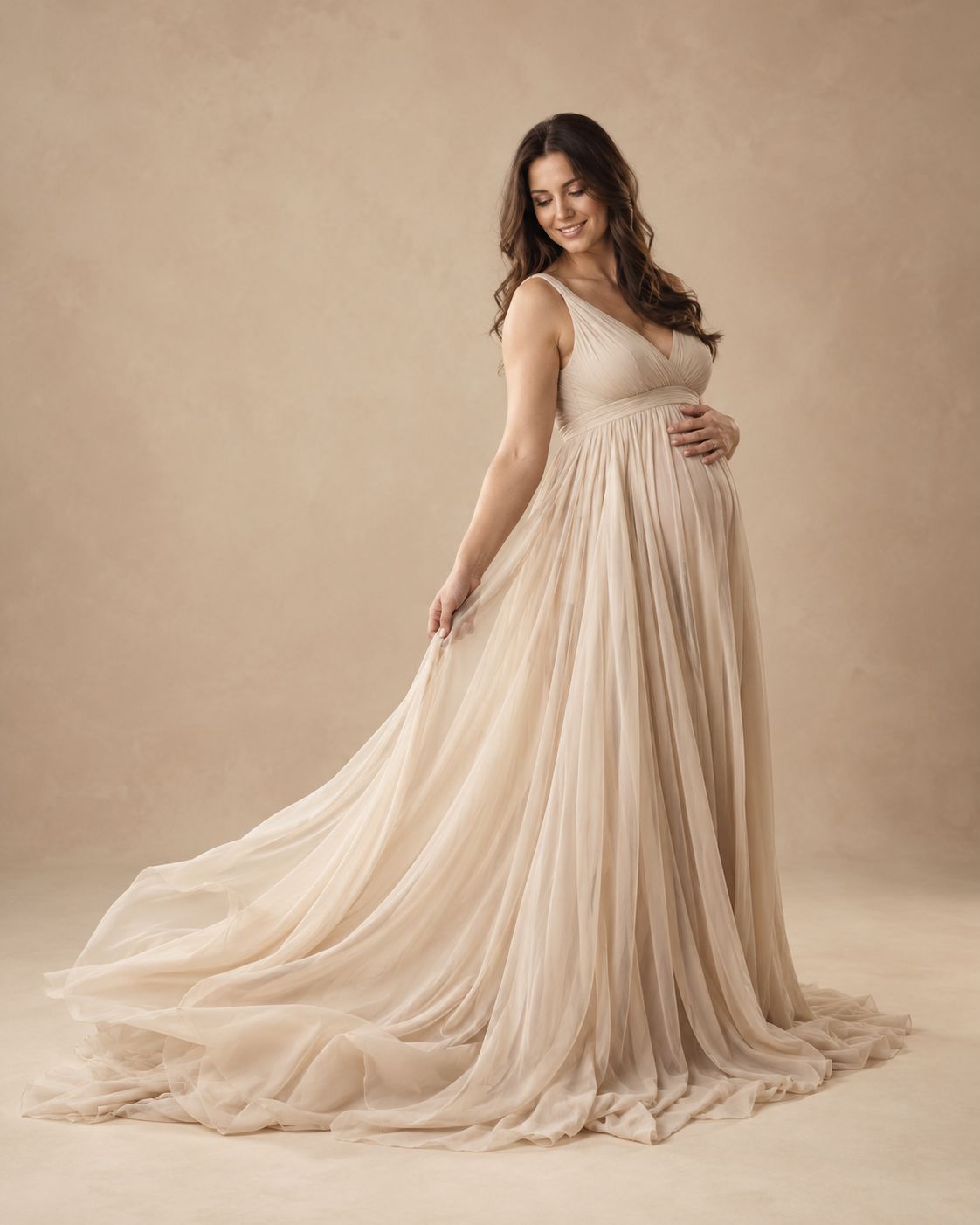 full length flowing fabric
