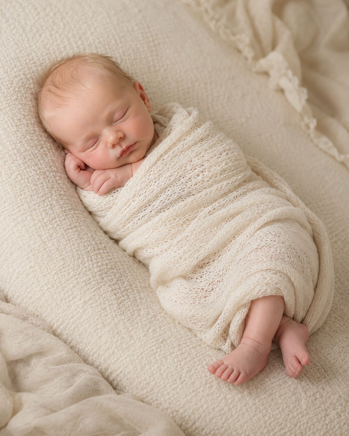 ivory knitted swaddle